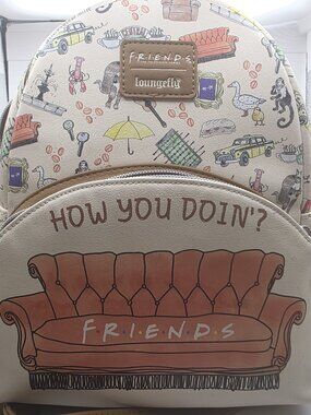 Loungefly Friends TV Show How You Doin' Couch Mini Backpack & Wallet Set Icons